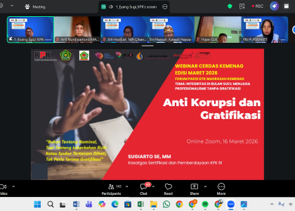 Ketua PMP ZI MAN 1 Bantul Ikuti Webinar Cerdas Kemenag: Perkuat Integritas dan Komitmen Anti Gratifikasi Menuju Zona Integritas