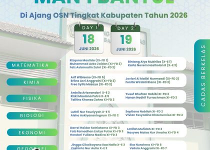 Sebanyak 28 Murid MAN 1 Bantul Siap Ikuti OSN Tingkat Kabupaten Bantul Tahun 2026