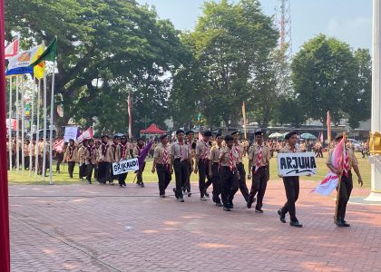 Dewan Ambalan Arjuna Srikandi MAN 1 Bantul Ikuti Apel Hari Pramuka ke-65 Kwarcab Bantul
