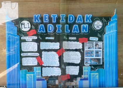 Karya Mading Siswa XII FL 1 Angkat Tema Ketidakadilan, Hadirkan Konsep Kreatif 3D di Lingkungan Madrasah